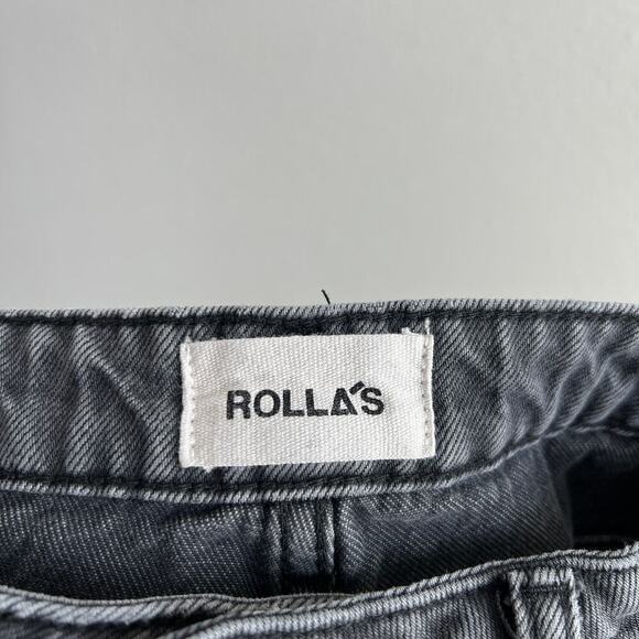 Rolla's Original Shorts Women's 26 Black High Rise Cut Off Button Fly Denim - Picture 5 of 8